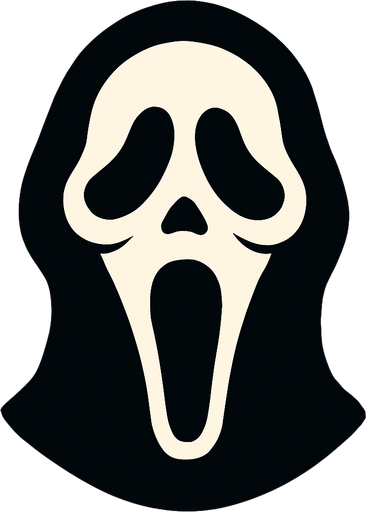 scream (horror movie) face.
In-Game asset.  2d.  High contrast.  No shadows