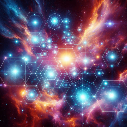Amazing bright hexagon space background.