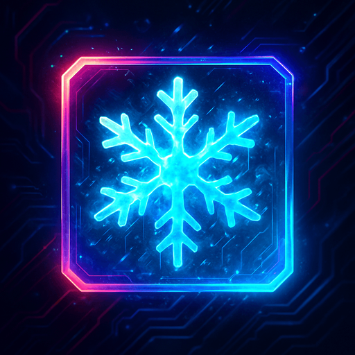 Ability icon 'Ice freeze' . cyberpunk. abstract. Futuer. different colors. HD colors