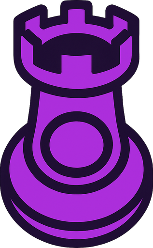 Chess rook view from above.
In-Game asset.  2d.  High contrast.  No shadows