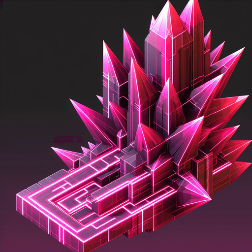 neon for obstacle in endless runner game, like a spiky obstacle but still many rectangle or angled surfaces, not round, pink neon colors.
Single Game Texture.  In-Game asset.  2d.  Blank background.  High contrast.  No shadows. neon. polygon shapes