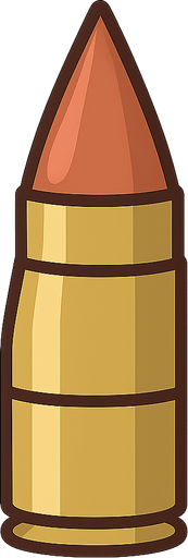 bullet. No background. Transparent background. Blank background. No shadows. 2d. In-Game asset. flat