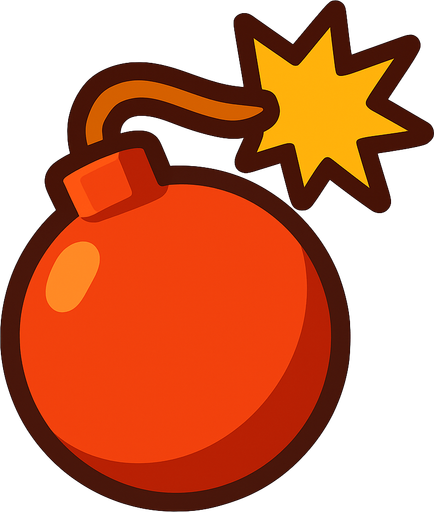 2D golgesiz guclu bomba resimi.
In-Game asset.  2d.  High contrast.  No shadows