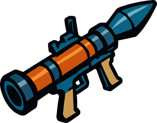 rocket launcher.
In-Game asset.  2d.  High contrast.  No shadows