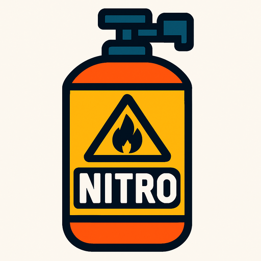 Nitro.
In-Game asset.  2d.  High contrast.  No shadows
