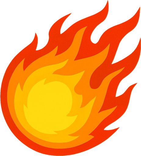 Fireball.
In-Game asset.  2d.  High contrast.  No shadows