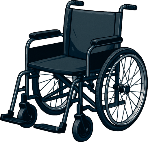 realistic wheel chair.
In-Game asset.  2d.  High contrast.  No shadows
