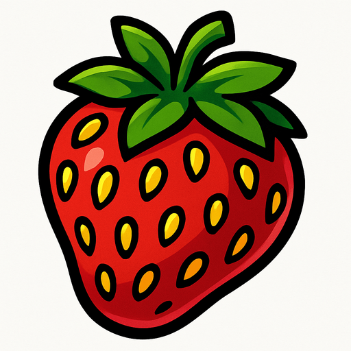 strawberry.
In-Game asset.  2d.  High contrast.  No shadows