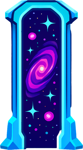 galactic portals looks like a long straight pillar . 
In-Game asset.  2d.  High contrast.  No shadows