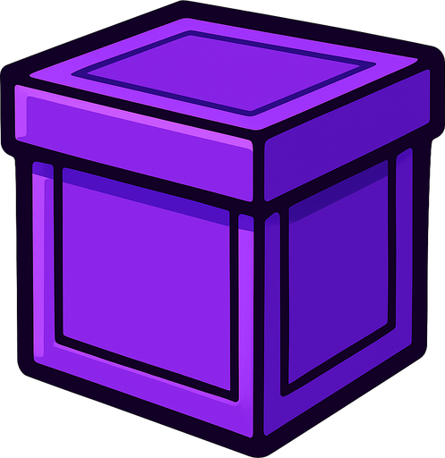 Purple box.
In-Game asset.  2d.  High contrast.  No shadows