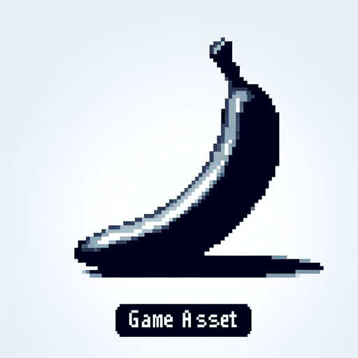 banana.
Single Game Texture. In-Game asset. 2d. Blank background. High contrast. No shadows.
