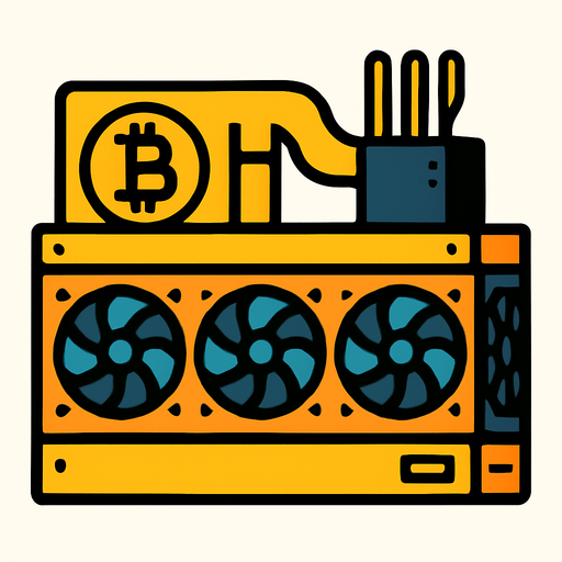 Bitcoin mining rig.
In-Game asset.  2d.  High contrast.  No shadows