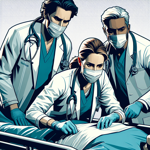 An image of doctors saving a person from an emergency situation.
Single Game Texture. In-Game asset. 2d. Blank background. High contrast. No shadows.
