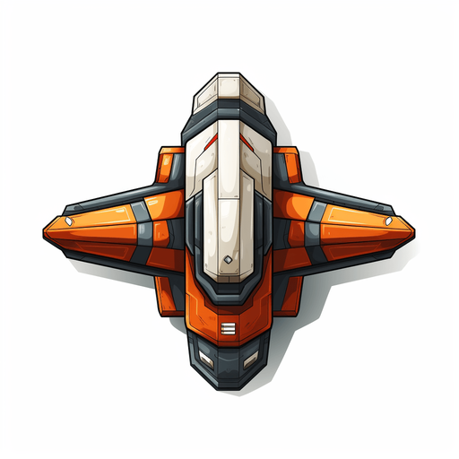 Single space torpedo flying upwards
Game Texture. In-Game asset. 2d. Pixelart. White background. Blank background. Low detail. High contrast.