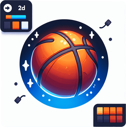 basketball.
Single Game Texture. In-Game asset. 2d. Blank background. High contrast. No shadows.