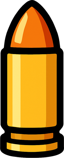 bullet.
In-Game asset.  2d.  High contrast.  No shadows