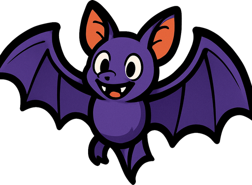 Bat.
In-Game asset.  2d.  High contrast.  No shadows