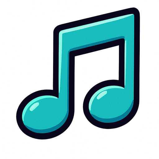Musical note.
In-Game asset.  2d.  High contrast.  No shadows