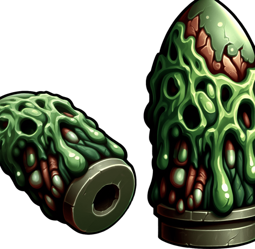 zombie bullet.
Single Game Texture. In-Game asset. 2d. Blank background. High contrast. No shadows.