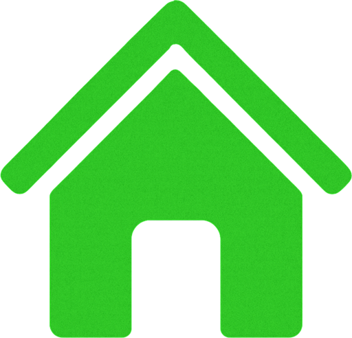 uN SIMBOLO verde de una casita, para el menu de volver al menu principal. sin letras.
In-Game asset.  2d.  High contrast.  No shadows