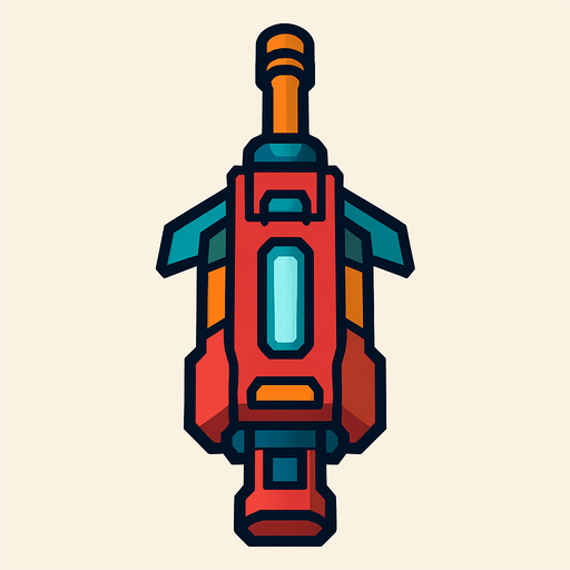 bird's eye view laser weapon 1024x.
In-Game asset.  2d.  High contrast.  No shadows