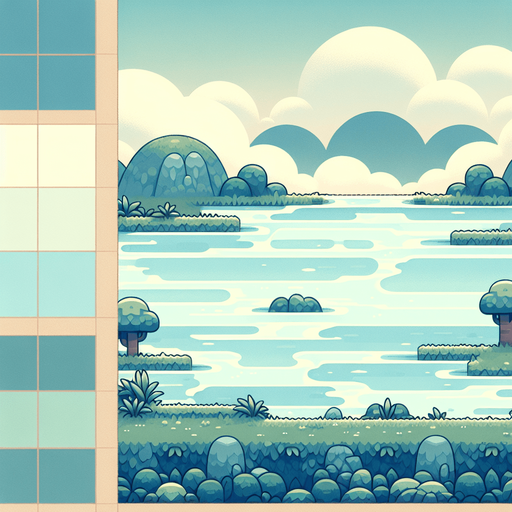 A layer of water for an endless horizontal runner. Pond surface
Single Game Texture. In-Game asset. 2d. Blank background. High contrast. No shadows.