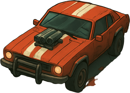 Fullscreen modern App Store landscape banner, 16:9, high definition, for a game titled "Zombie Highway Survivor" and with the description "Drive through zombie-filled highways, collect upgrades, and customize your car to survive as long as possible in this intense top-down survival game.". No text on banner!