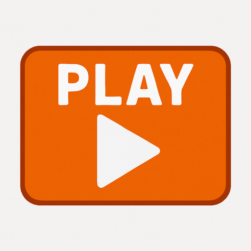 A Play button.
In-Game asset.  2d.  High contrast.  No shadows