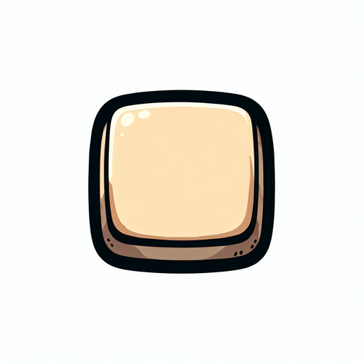 simple beige rectengular button vector drawing black outline.
Single Game Texture. In-Game asset. 2d.blank background . High contrast. No shadows.