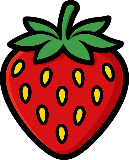 strawberry.
In-Game asset.  2d.  High contrast.  No shadows