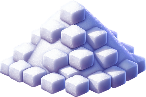 Pile of sugar.
Single Game Texture.  In-Game asset.  2d.  Blank background.  High contrast.  No shadows