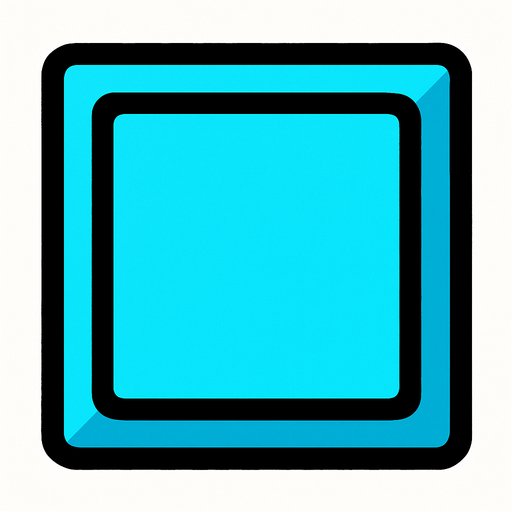 Cyan Block.
In-Game asset.  2d.  High contrast.  No shadows