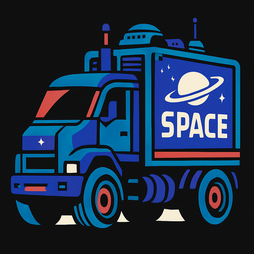 a truck from future space.
2d.  High contrast.  No shadows