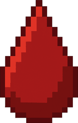 gota de sangue com contorno branco, pixel art, fundo transparente.
In-Game asset.  2d.  High contrast.  No shadows