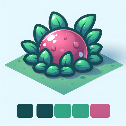 Un slime de planta RPG con estilo suave y simple.
Single Game Texture.  In-Game asset.  2d.  Blank background.  High contrast.  No shadows