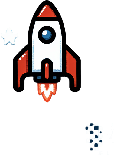 Ракета.
Single Game Texture. In-Game asset. 2d. Blank background. High contrast. No shadows.