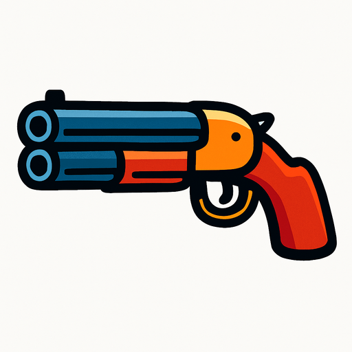 escopeta dibujada.
In-Game asset.  2d.  High contrast.  No shadows