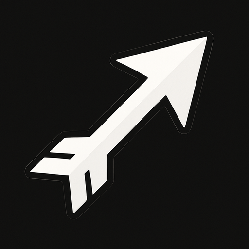 An arow white.
In-Game asset.  2d.  High contrast.  No shadows