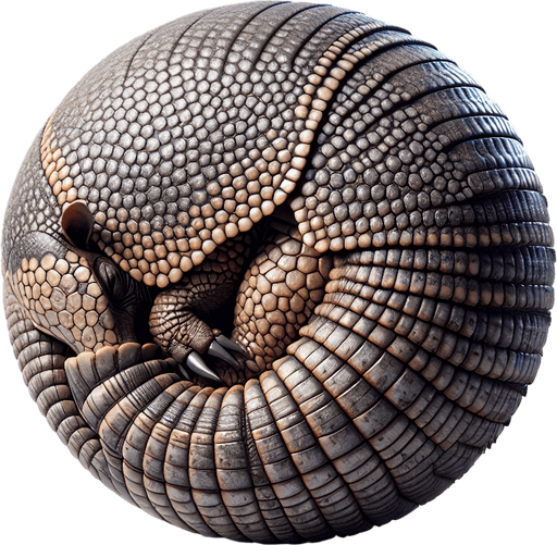 Un armadillo hecho bolita.
Single Game Texture.  In-Game asset.  2d.  Blank background.  High contrast.  No shadows