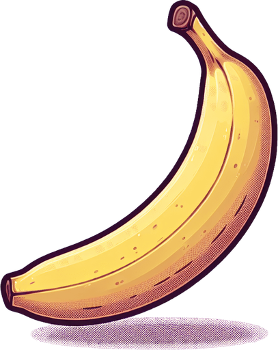 create banana.
Single Game Texture.  In-Game asset.  2d.  Blank background.  High contrast.  No shadows