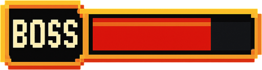 Una barra de jefe final en juego pixel art.
In-Game asset.  2d.  High contrast.  No shadows