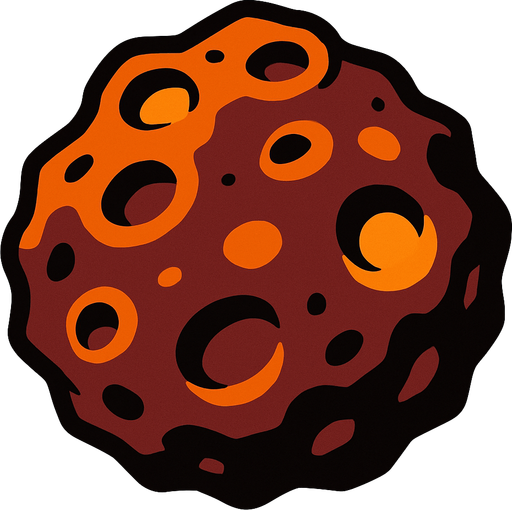 asteroit.
In-Game asset.  2d.  High contrast.  No shadows