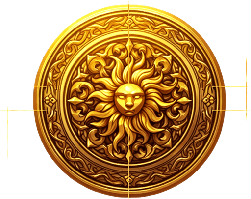 A  single circle gold coins.
Single Game Texture. In-Game asset. 2d. Blank background. High contrast. No shadows.