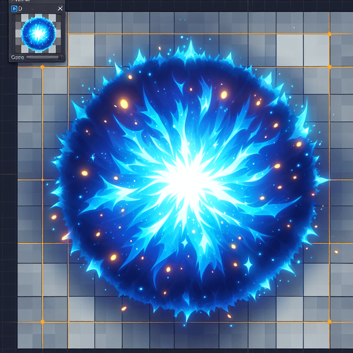 Rfireball blue magic
Single Game Texture. In-Game asset. 2d. Blank background. High contrast. No shadows.