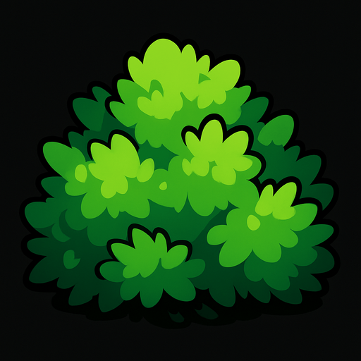 Bush.
In-Game asset.  2d.  High contrast.  No shadows