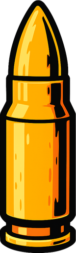 a bullet.
In-Game asset.  2d.  High contrast.  No shadows