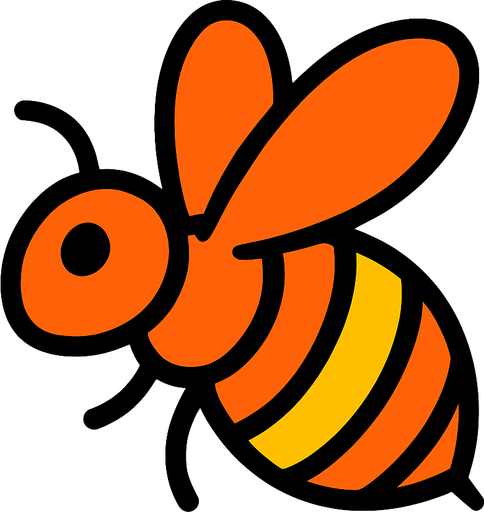 Abeille orange.
In-Game asset.  2d.  High contrast.  No shadows