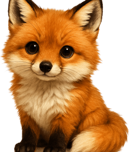 Make a realistic fox that is sooooo cute.
In-Game asset.  2d.  High contrast.  No shadows. Realistic