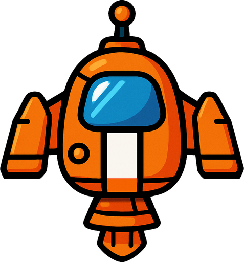 uzay aracı.
In-Game asset.  2d.  High contrast.  No shadows