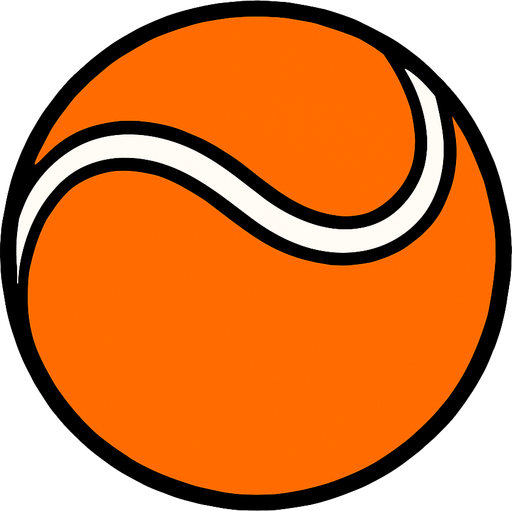 una pelota de tenis naranja.
In-Game asset.  2d.  High contrast.  No shadows